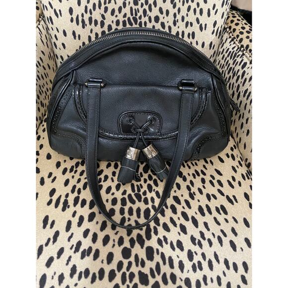 Vintage 00's Céline Tassel Bowling Shoulder Bag - Picture 1 of 10